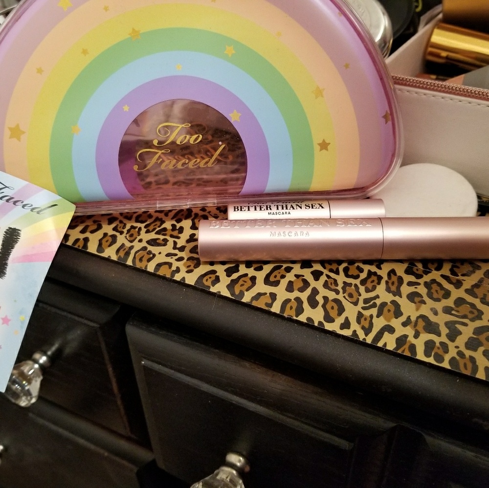 Too faced makeup bag and better than sex mascara